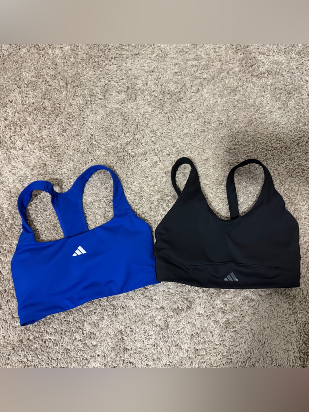 adidas Blue and Black Racerback Sports Bras - Pack of 2
